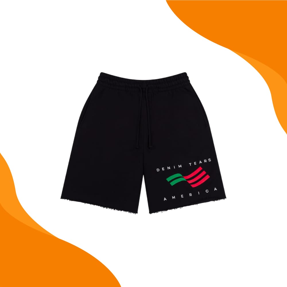 Black Denim Tear Shorts