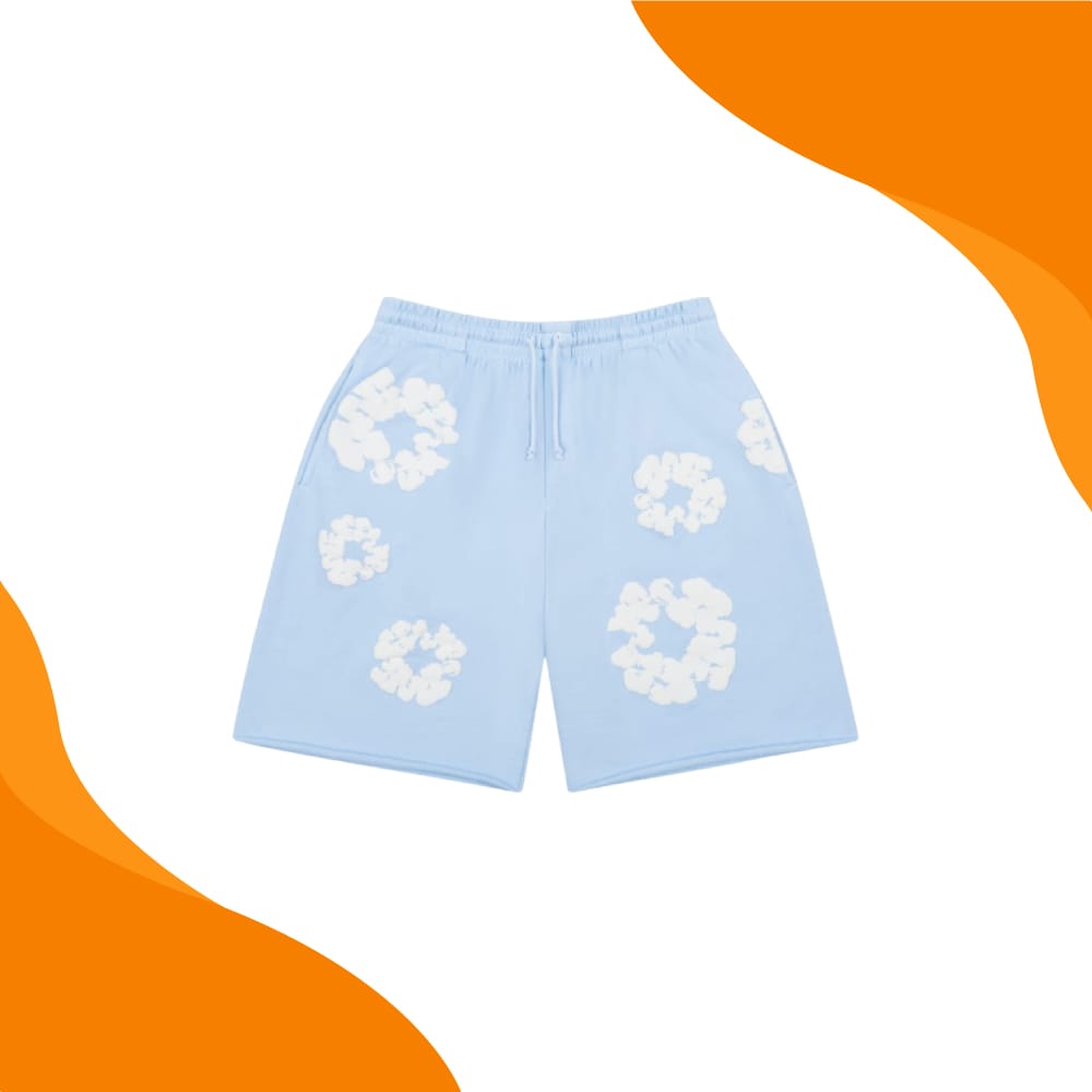 Blue Denim Tear Shorts