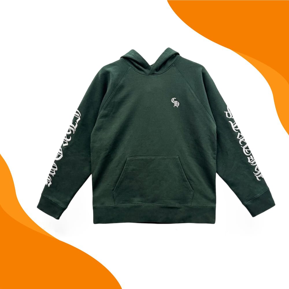Chrome Hearts Embroidered Green CH Logo Hoodie