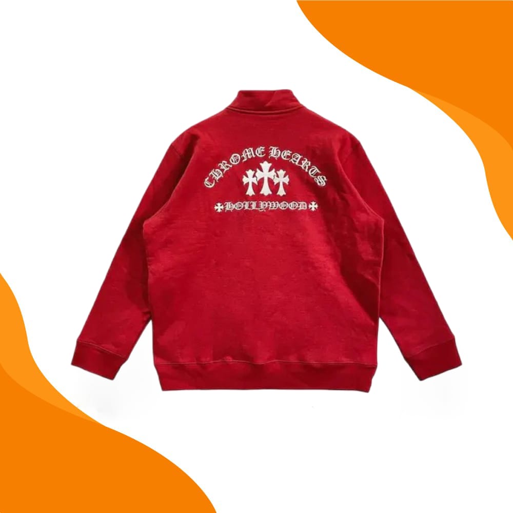 Chrome Hearts Red Hollywood Cross Sweatshirt