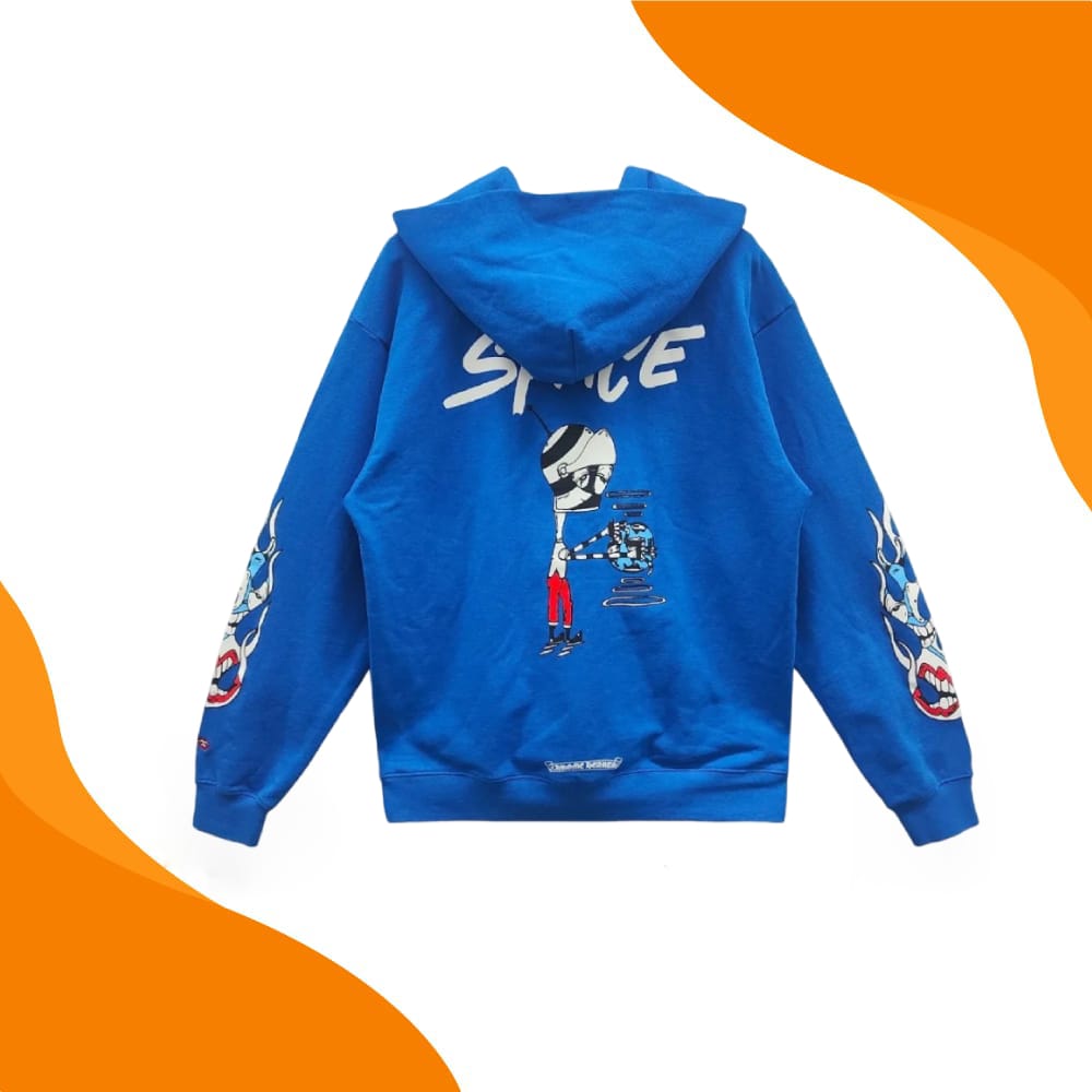 Chrome Hearts Matty Boy SPACE Logo Blue Hoodie