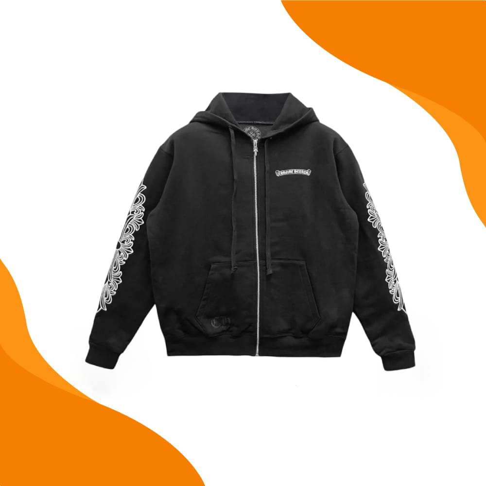 Chrome Hearts Aspen Floral Sleeve Zip Up Hoodie