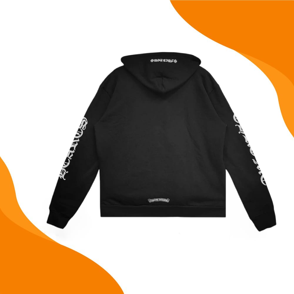 Chrome Hearts Vertical Logo Zip Up Hoodie