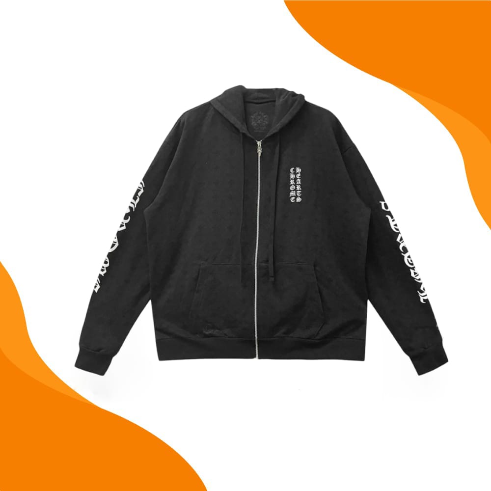 Chrome Hearts Tonal Monogram Zip Up Hoodie