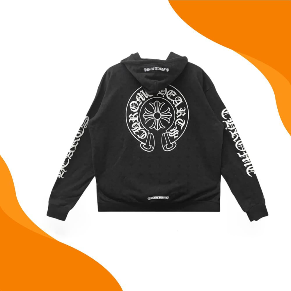 Chrome Hearts Tonal Monogram Zip Up Hoodie
