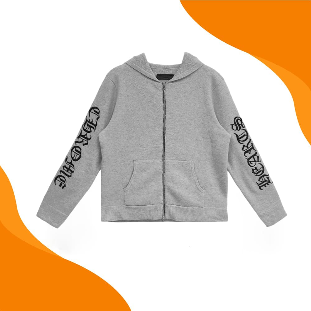 Chrome Hearts Embroidered Grey Sweater Hoodie
