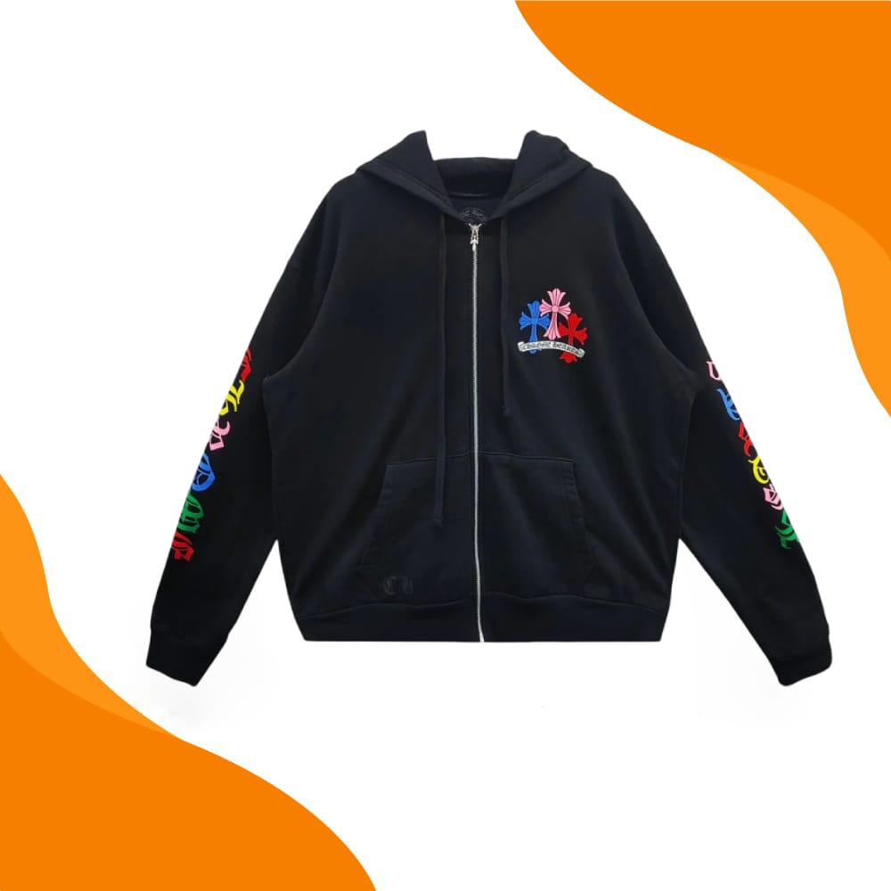 Chrome Hearts Multi-Color Cross Zip Up Hoodie