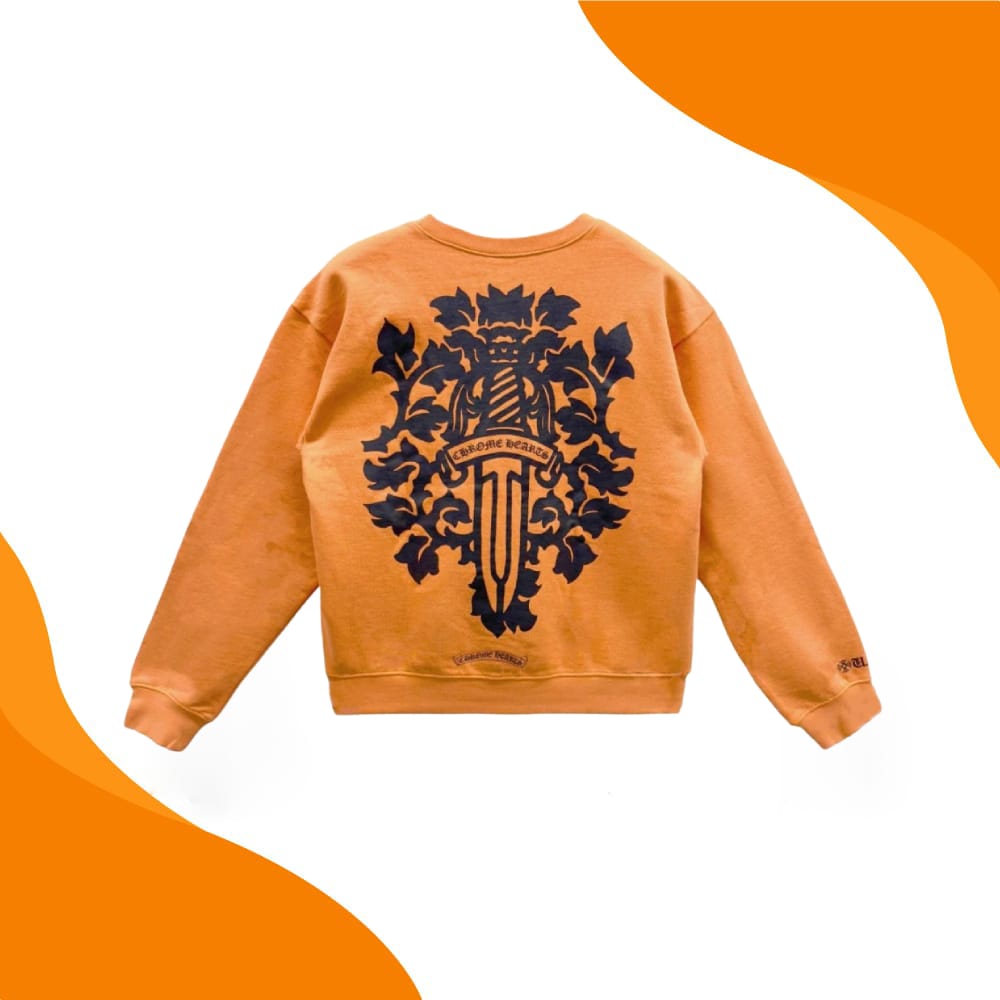 Chrome Hearts Dagger Orange Crewneck Sweatshirt