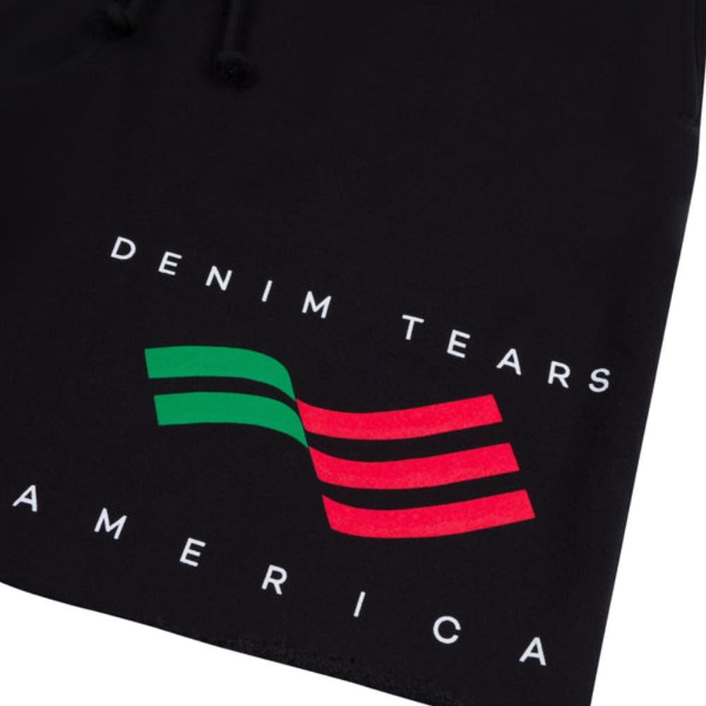 Black Denim Tear Shorts