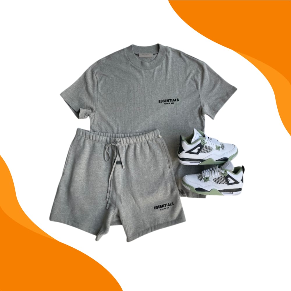 Fear of God Essentials Short Set Dark Heather Oatmeal (SS22)
