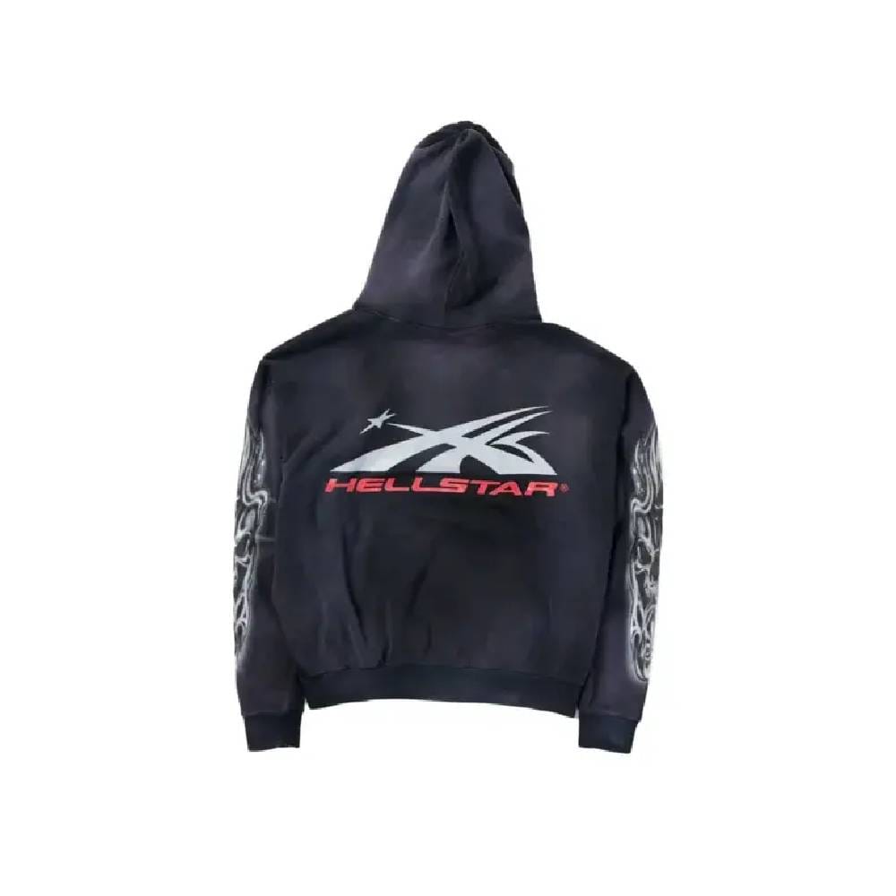 Hellstar Airbrushed Skull Hoodie Black