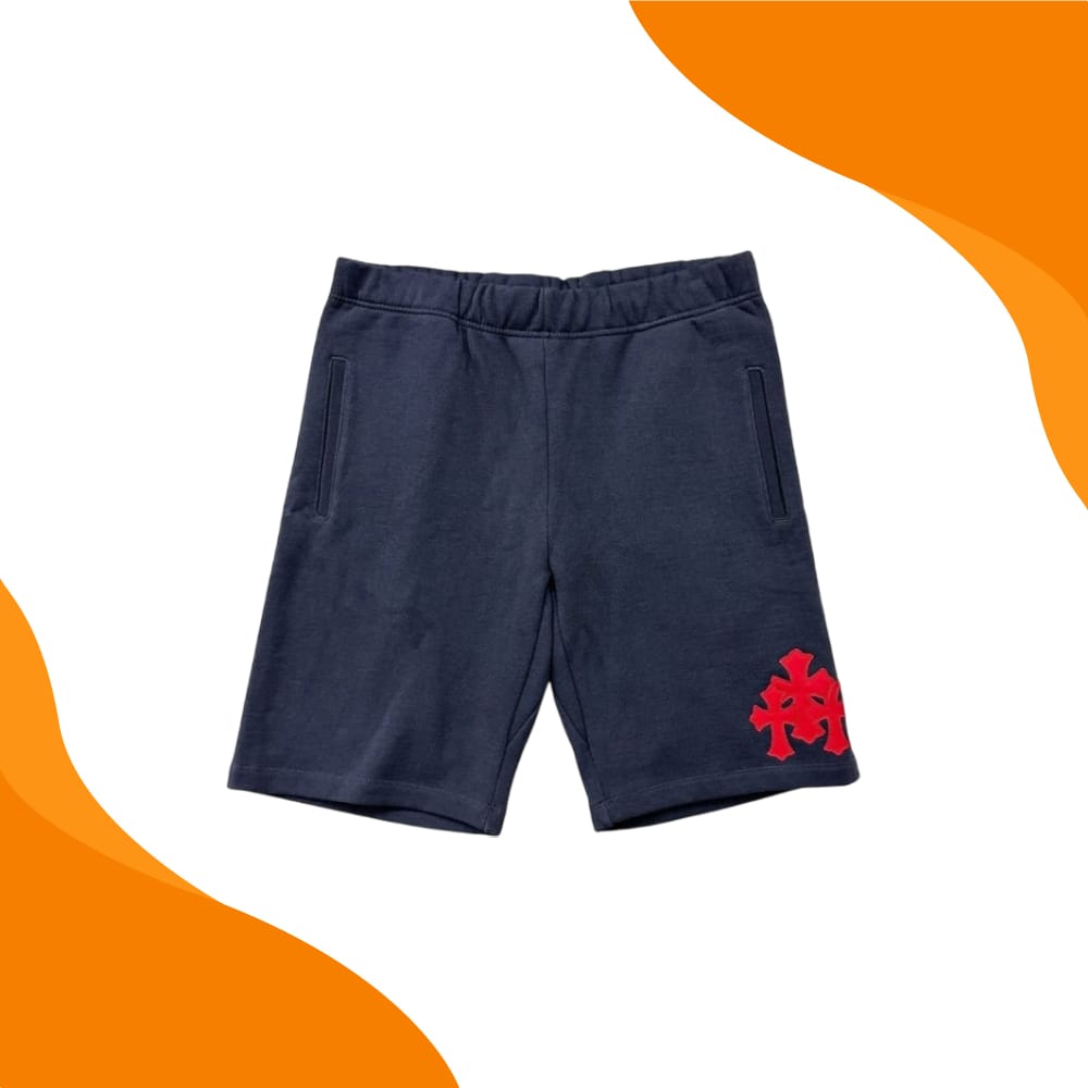 Red Chrome Heart Shorts