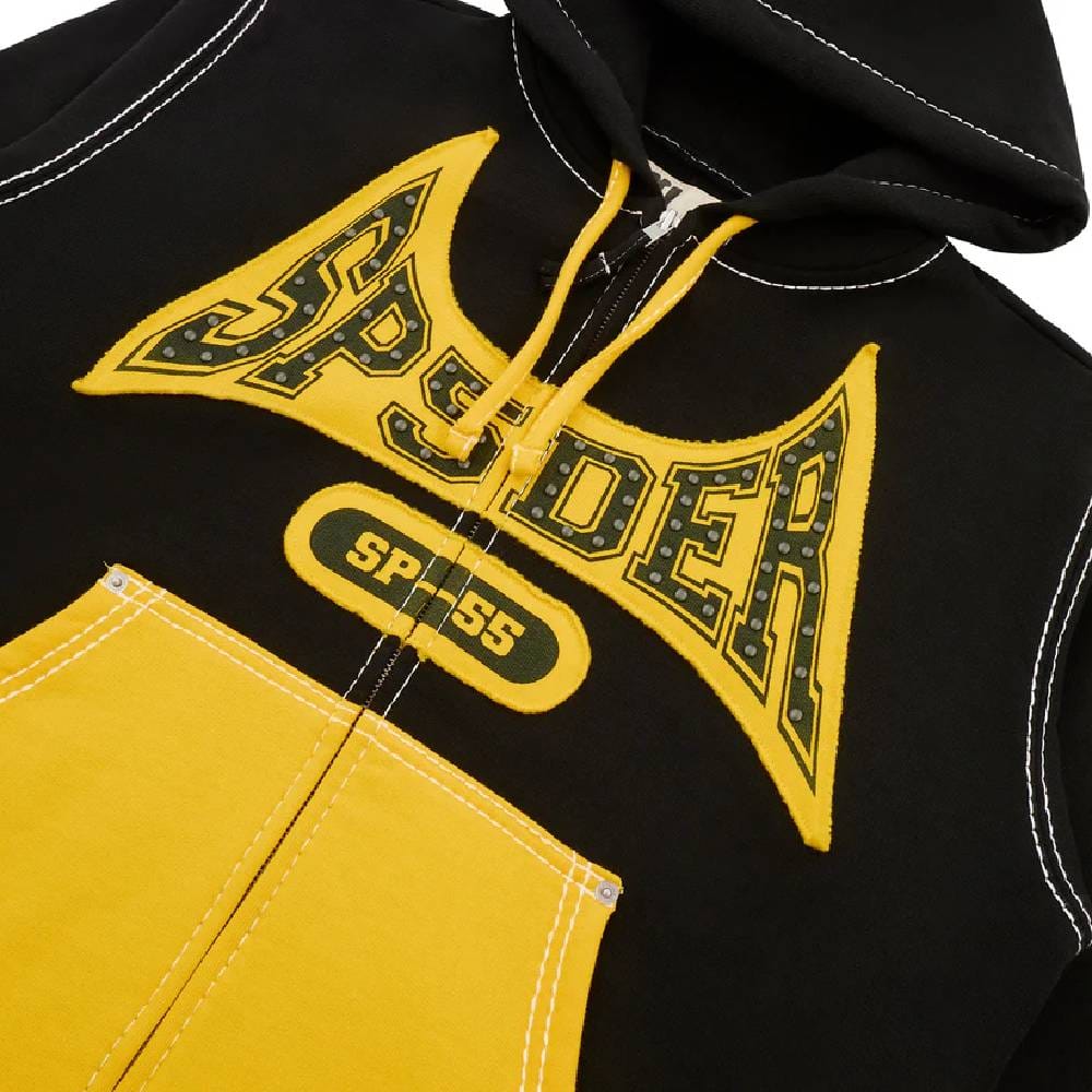 Black and Yellow Sp5der Hoodie