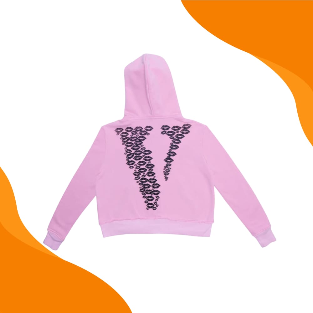Vlone Zip Up Hoodie Pink