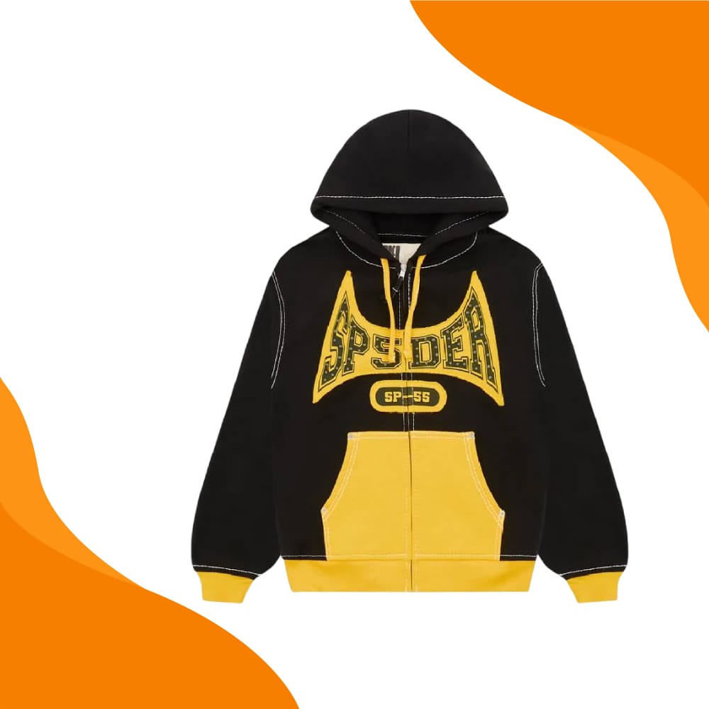 Black and Yellow Sp5der Hoodie